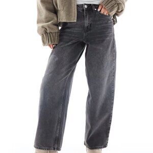 Miss Selfridge Petite baggy jean in light black wash